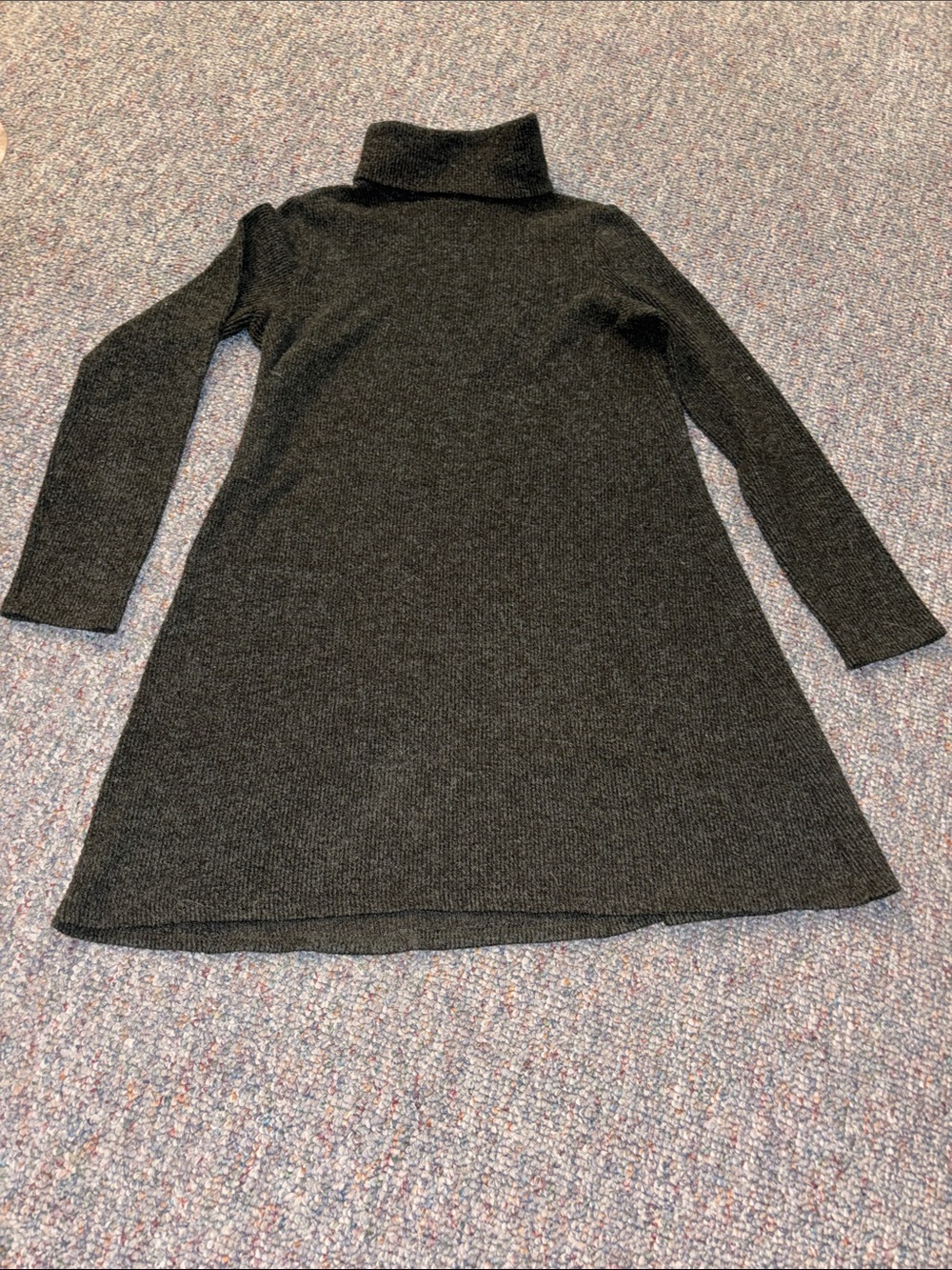 Green Turtleneck Knit Dress